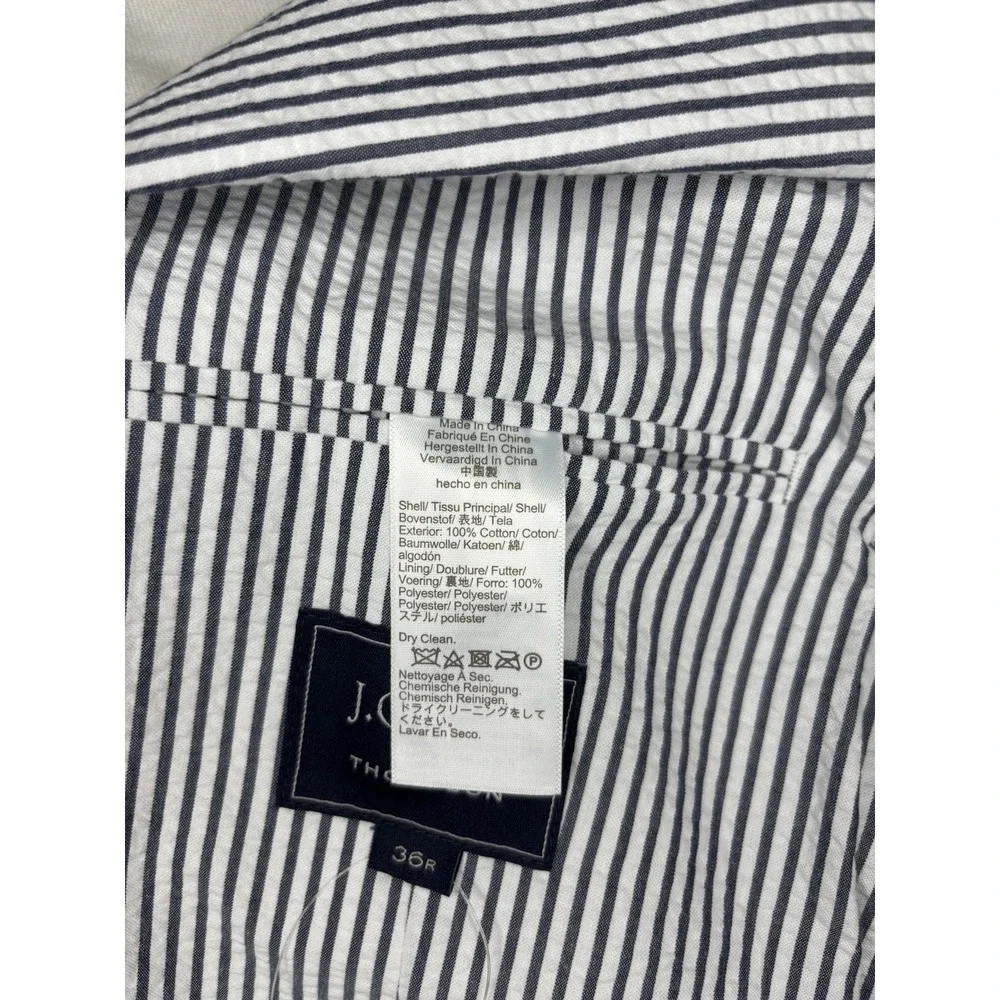 J.Crew Thompson Blue & White Striped Seersucker Blazer Men's 36R NWT $398 Decon